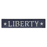 Navy Liberty Wooden Sign 3x14 - The Fox Decor