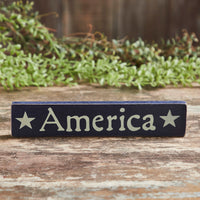 Thumbnail for America Blue Wooden Sign 1.75x9