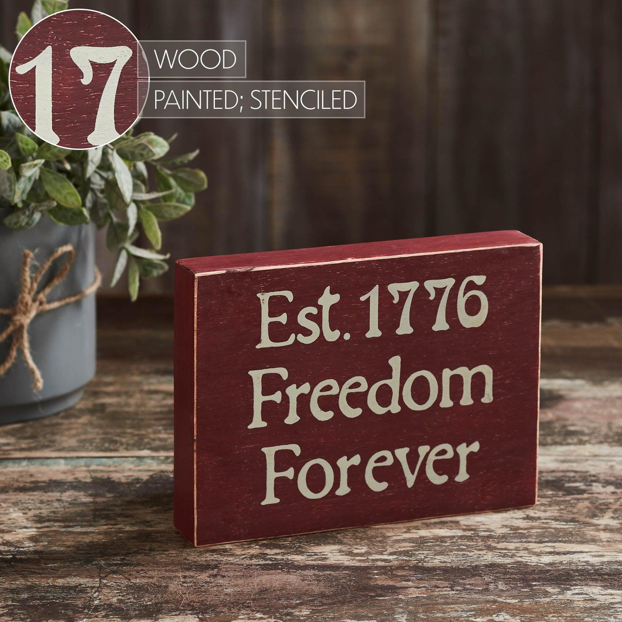 Freedom Forever Wooden Sign 6x8x1.5 - The Fox Decor