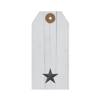 Faceted Barn Star Barnwood Paper Tag Charcoal 4.75x2.25 w/ Twine Set of 50 - The Fox Decor