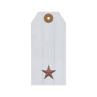 Faceted Barn Star Barnwood Paper Tag Barn Red 4.75x2.25 w/ Twine Set of 50 - The Fox Decor