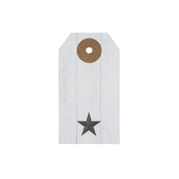 Faceted Barn Star Barnwood Paper Tag Charcoal 2.75x1.5 w/ Twine Set of 50 - The Fox Decor