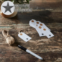Faceted Barn Star Barnwood Paper Tag Charcoal 2.75x1.5 w/ Twine Set of 50 - The Fox Decor