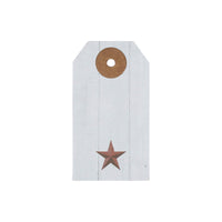 Faceted Barn Star Barnwood Paper Tag Barn Red 2.75x1.5 w/ Twine Set of 50 - The Fox Decor