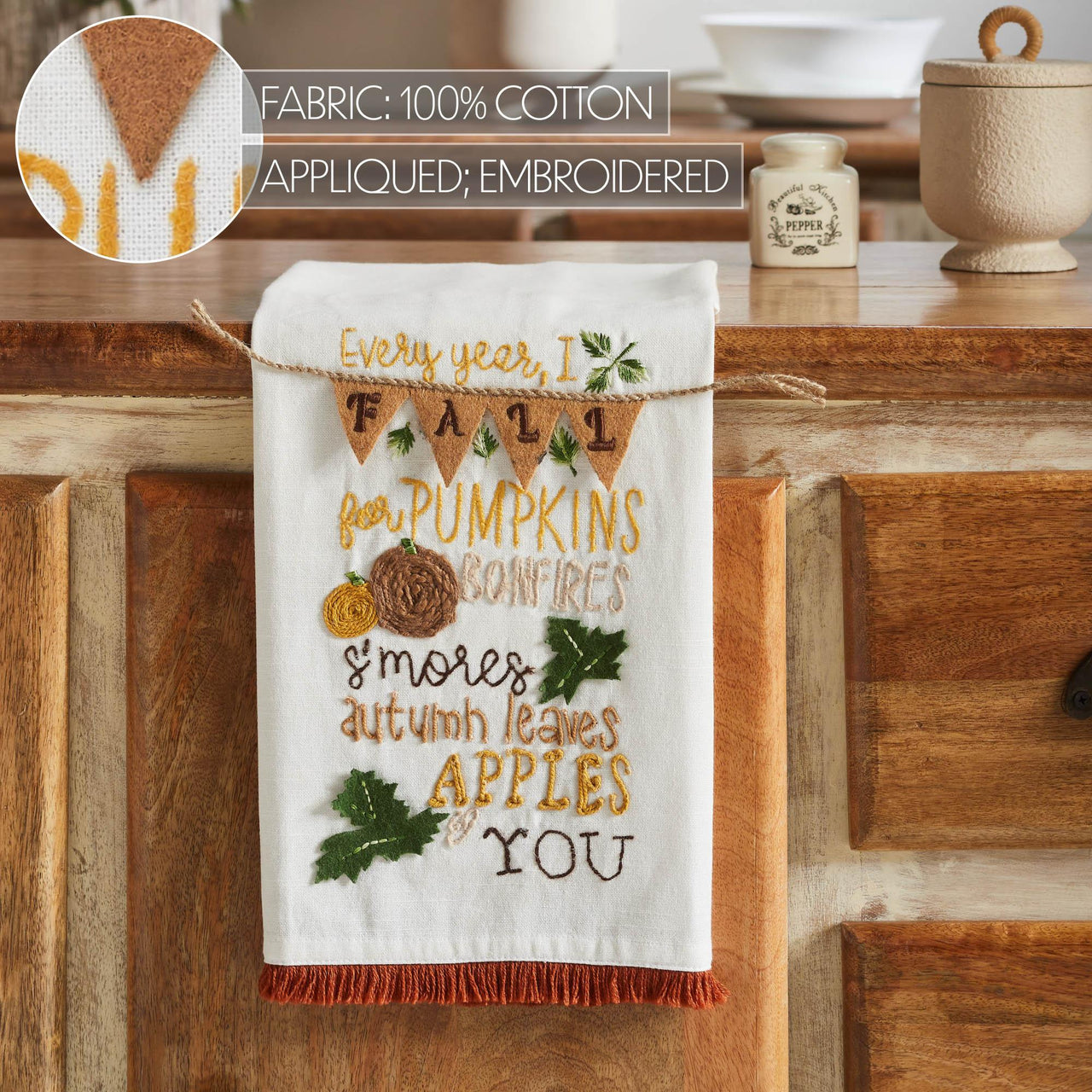 Fall Pumpkin Tea Towel 19x28 - The Fox Decor