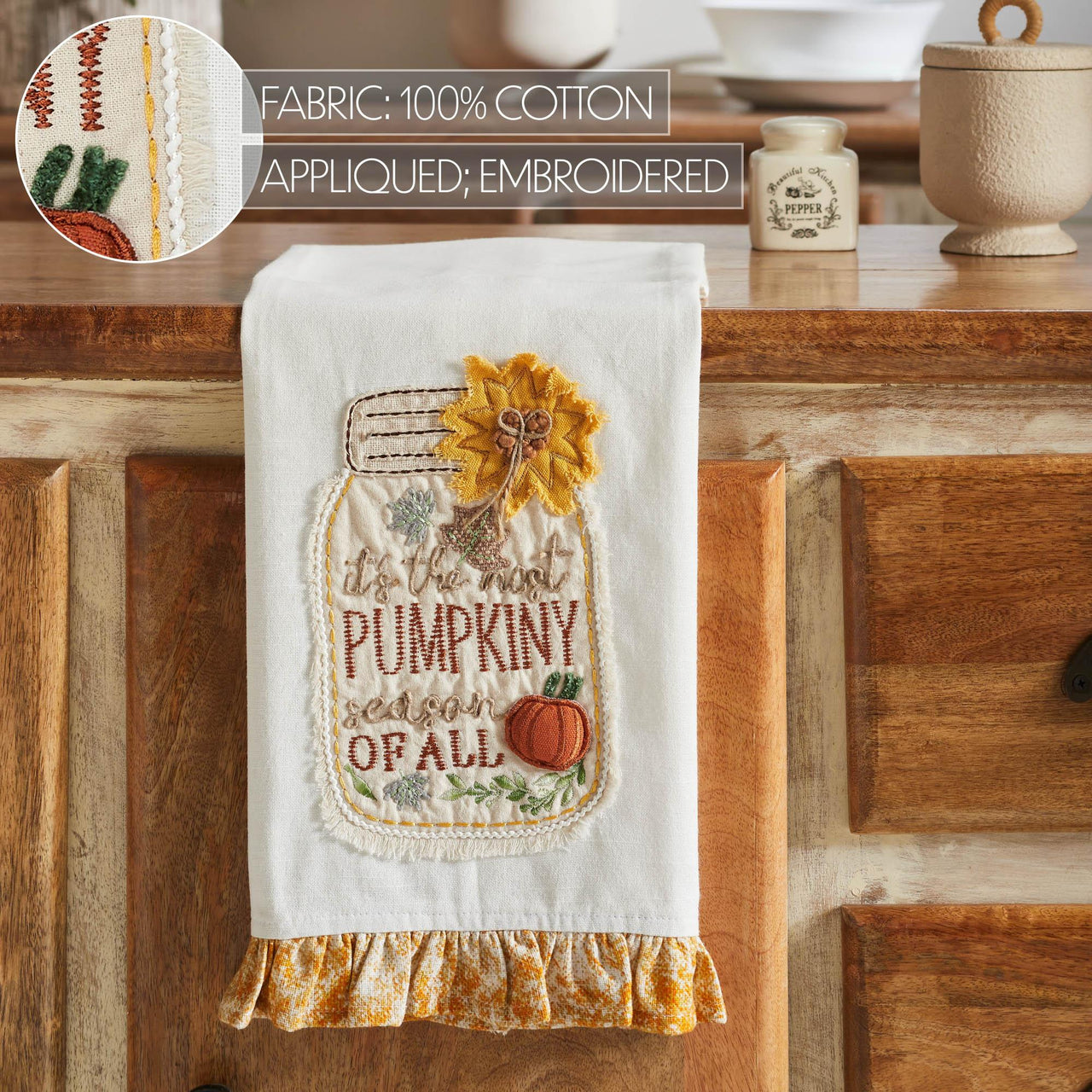Pumpkiny Season Tea Towel 19x28 - The Fox Decor