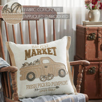 Harvest Market Fresh Picked Pumpkin Truck Pillow 18x18 - The Fox Decor
