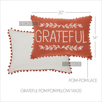 Grateful Pom Pom Pillow 14x20 - The Fox Decor