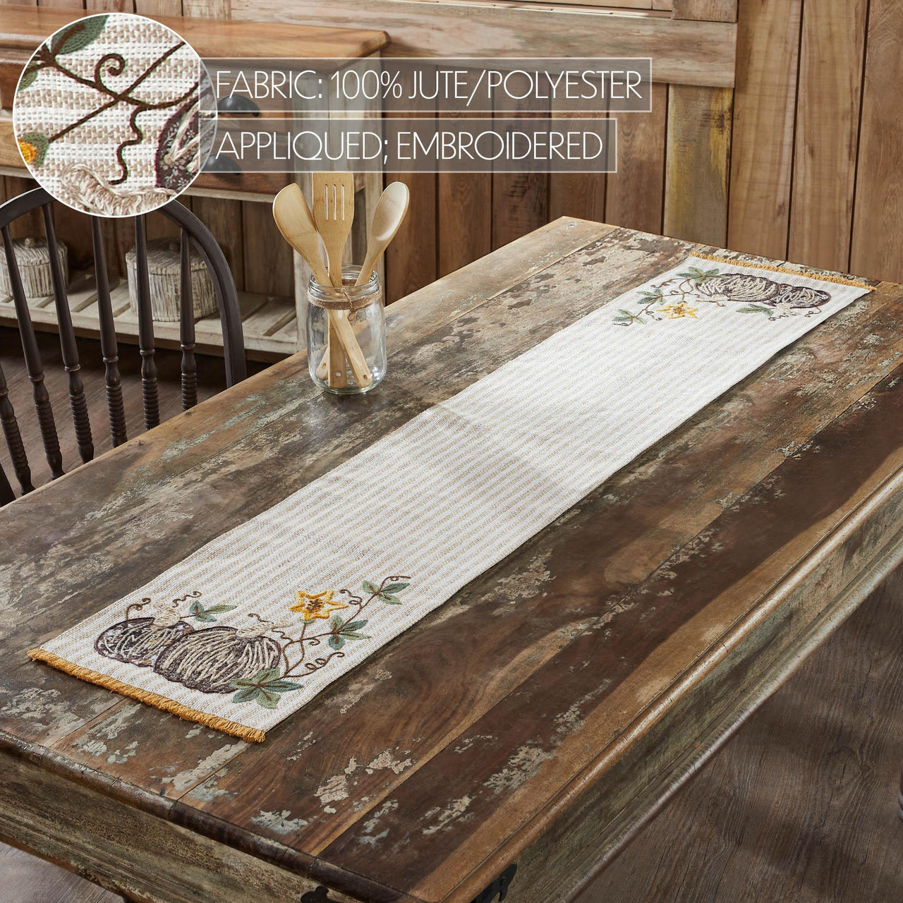 Autumn Pumpkin Patch Stripes Runner 12x60 - The Fox Decor
