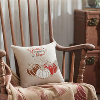 Grateful Thankful Blessed Pumpkins Pillow 12x12 - The Fox Decor