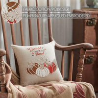 Grateful Thankful Blessed Pumpkins Pillow 12x12 - The Fox Decor