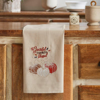 Grateful Thankful Blessed Pumpkins Tea Towel 19x28 - The Fox Decor