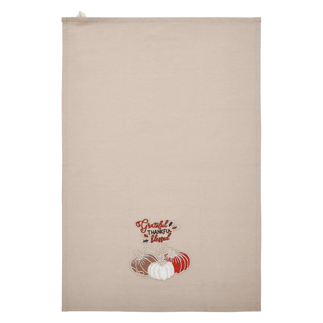 Grateful Thankful Blessed Pumpkins Tea Towel 19x28 - The Fox Decor