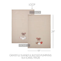 Grateful Thankful Blessed Pumpkins Tea Towel 19x28 - The Fox Decor