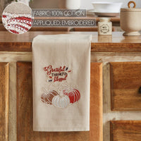 Grateful Thankful Blessed Pumpkins Tea Towel 19x28 - The Fox Decor