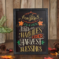 Harvest Blessings Phrases Black Border Wall Sign 16x12 - The Fox Decor