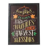 Harvest Blessings Phrases Black Border Wall Sign 16x12 - The Fox Decor