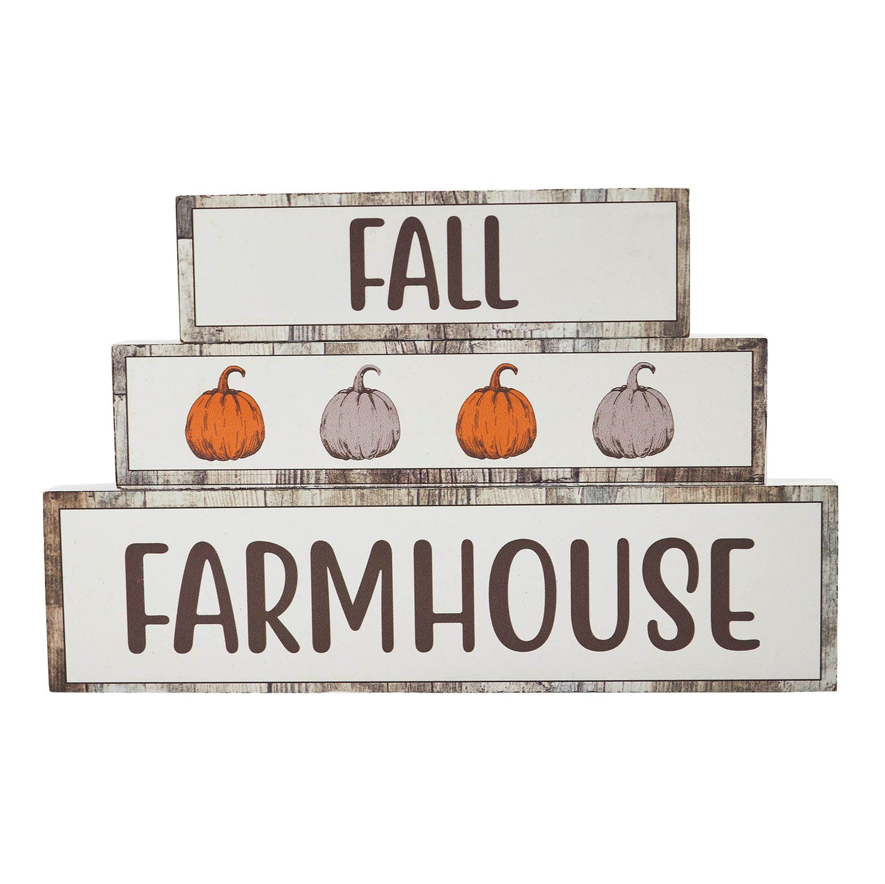 Fall Farmhouse Pumpkins Block Sign Set of 3 Sizes - The Fox Decor