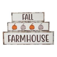 Fall Farmhouse Pumpkins Block Sign Set of 3 Sizes - The Fox Decor