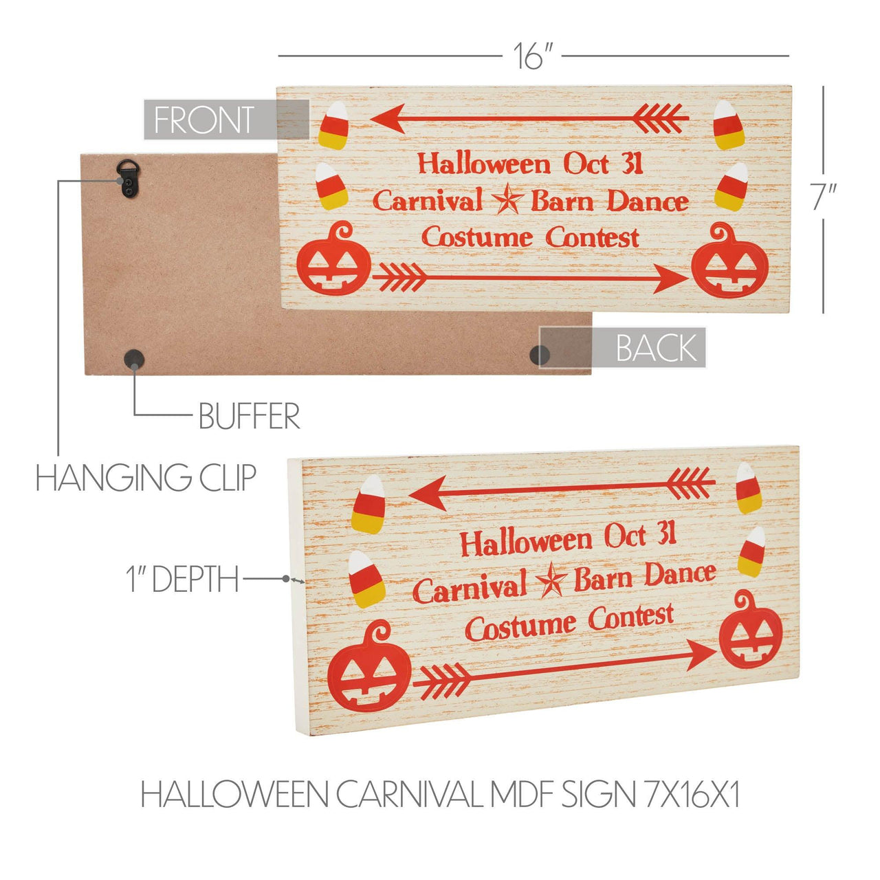 Halloween Carnival MDF Sign 7x16x1 - The Fox Decor
