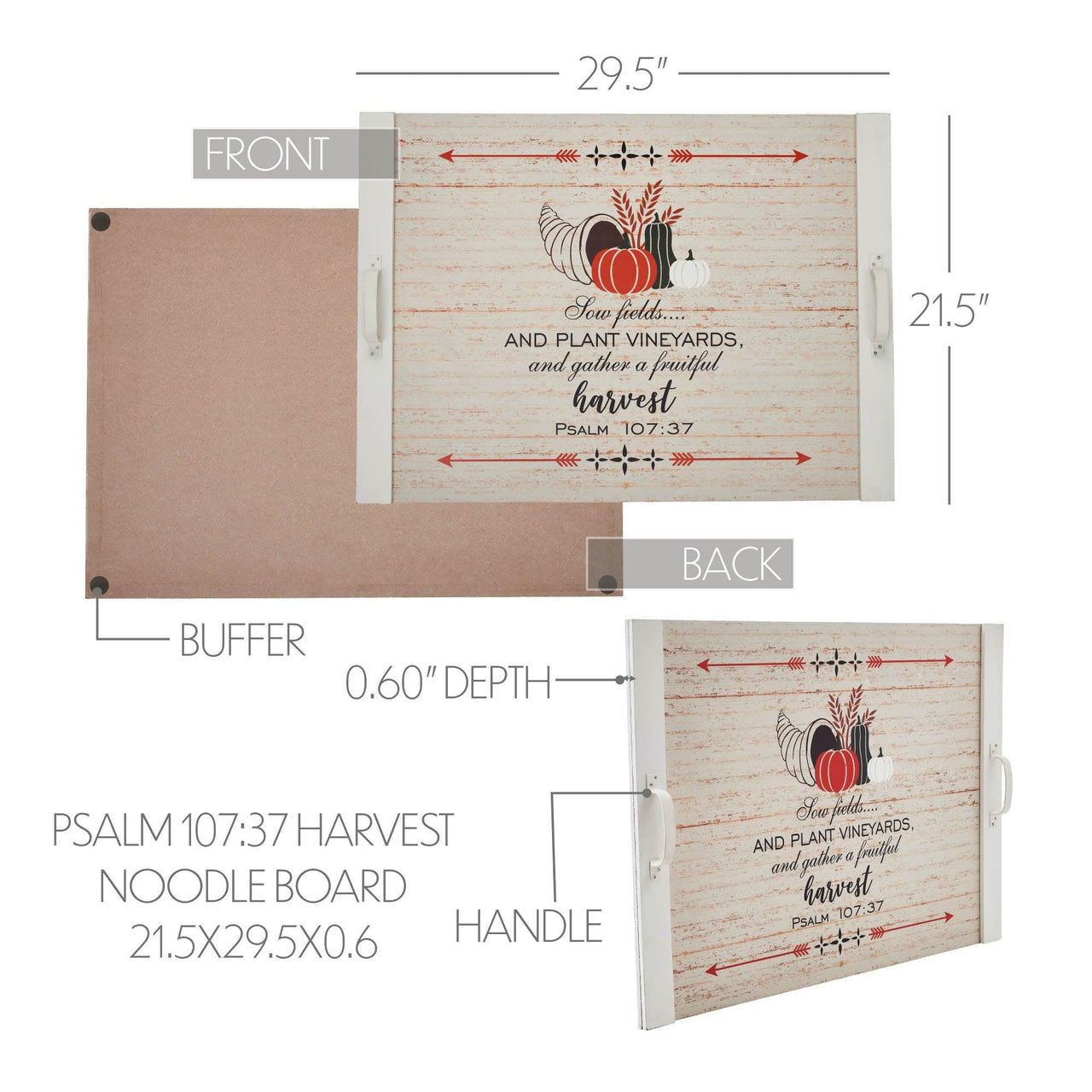 Psalm 107:37 Harvest Noodle Board 21.5x29.5 - The Fox Decor