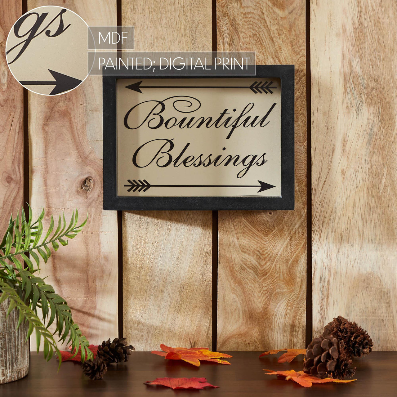 Bountiful Blessings w/ Arrows MDF Wall Sign 8x10.5x1.5 - The Fox Decor