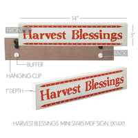 Harvest Blessings w/ Mini Stars MDF Sign 3x14x1 - The Fox Decor