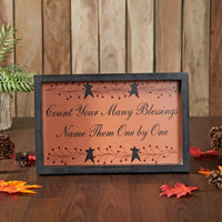 Count Your Many Blessings Vine Prim Stars MDF Wall Sign 9x14x1.5 - The Fox Decor