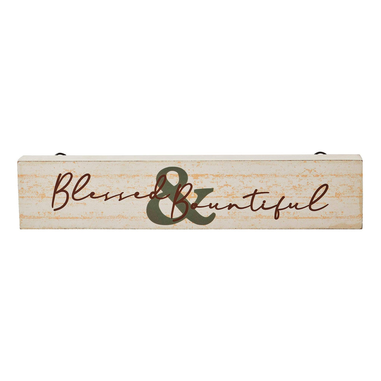 Blessed & Bountiful Cream Base MDF Sign 3x14 - The Fox Decor