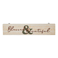 Blessed & Bountiful Cream Base MDF Sign 3x14 - The Fox Decor