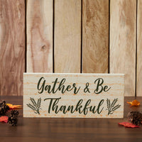 Gather & Be Thankful Wheat Stalks MDF Sign 7x16 - The Fox Decor
