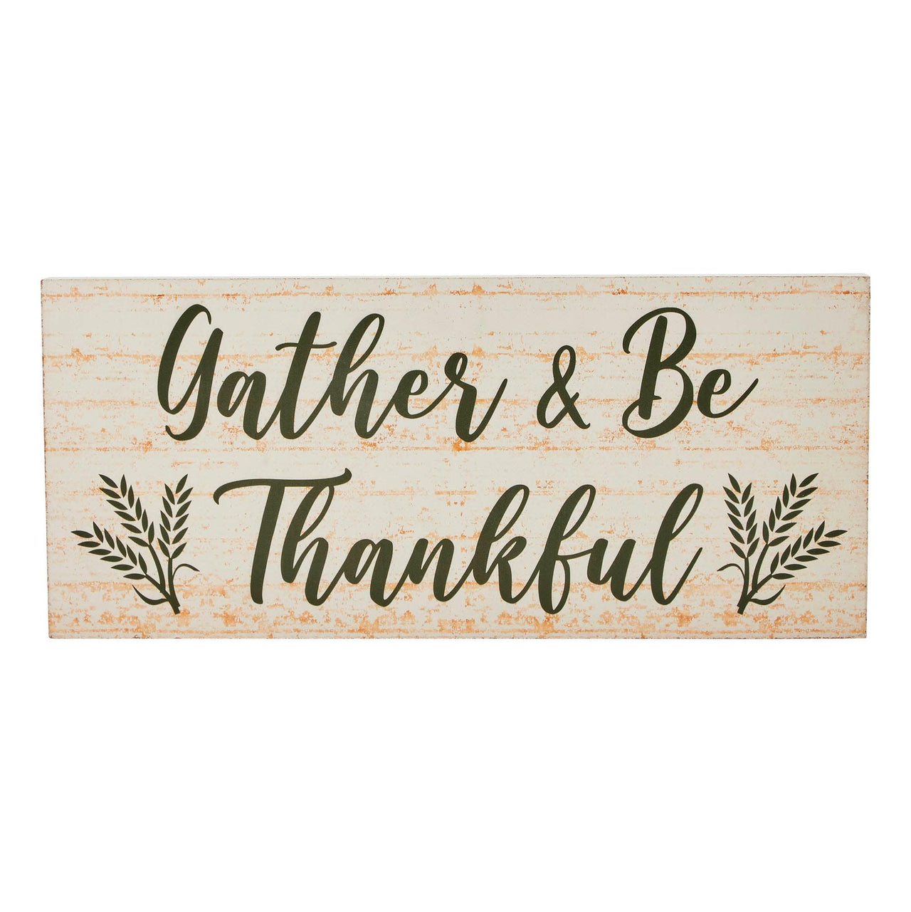 Gather & Be Thankful Wheat Stalks MDF Sign 7x16 - The Fox Decor