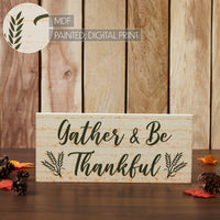 Gather & Be Thankful Wheat Stalks MDF Sign 7x16 - The Fox Decor