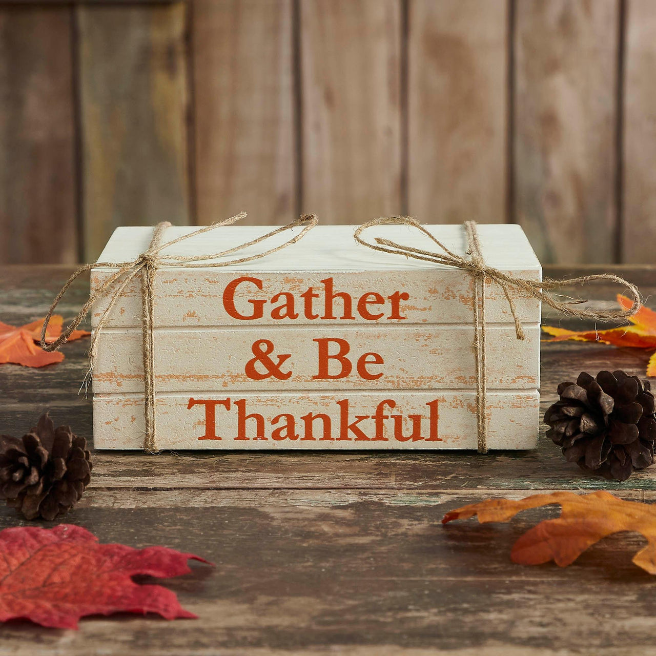 Gather & Be Thankful Faux Book Stack 2.5x6x4 - The Fox Decor
