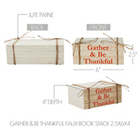 Gather & Be Thankful Faux Book Stack 2.5x6x4 - The Fox Decor