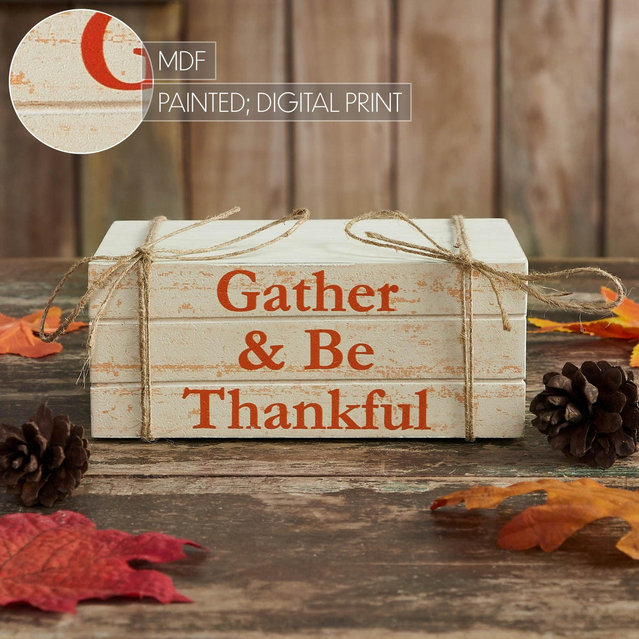 Gather & Be Thankful Faux Book Stack 2.5x6x4 - The Fox Decor