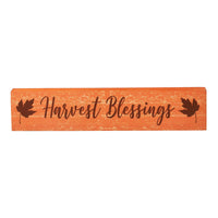 Harvest Blessings Fall Leaves MDF Sign 2.75x13 - The Fox Decor