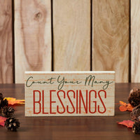 Count Your Many Blessings Cream Base MDF Sign 5x10 - The Fox Decor