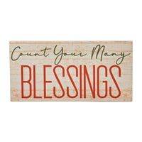 Count Your Many Blessings Cream Base MDF Sign 5x10 - The Fox Decor