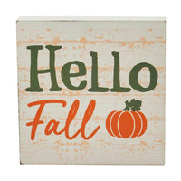 Hello Fall Pumpkin Cream Base MDF Sign 5x5 - The Fox Decor