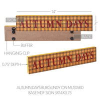 Autumn Days Burgundy on Mustard Base MDF Sign 3x14 - The Fox Decor