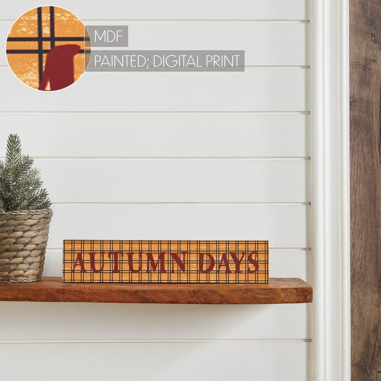 Autumn Days Burgundy on Mustard Base MDF Sign 3x14 - The Fox Decor