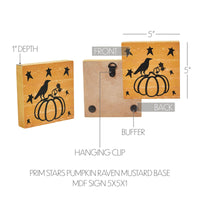 Prim Stars Pumpkin Raven Mustard Base MDF Sign 5x5 - The Fox Decor