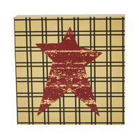 Prim Burg Star on Tan Base MDF Sign 5x5 - The Fox Decor