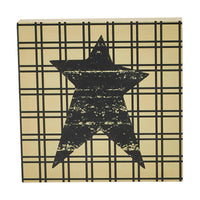 Prim Black Star on Tan Base MDF Sign 5x5 - The Fox Decor