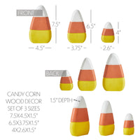 Candy Corn Wood Decor Set of 3 Sizes - The Fox Decor
