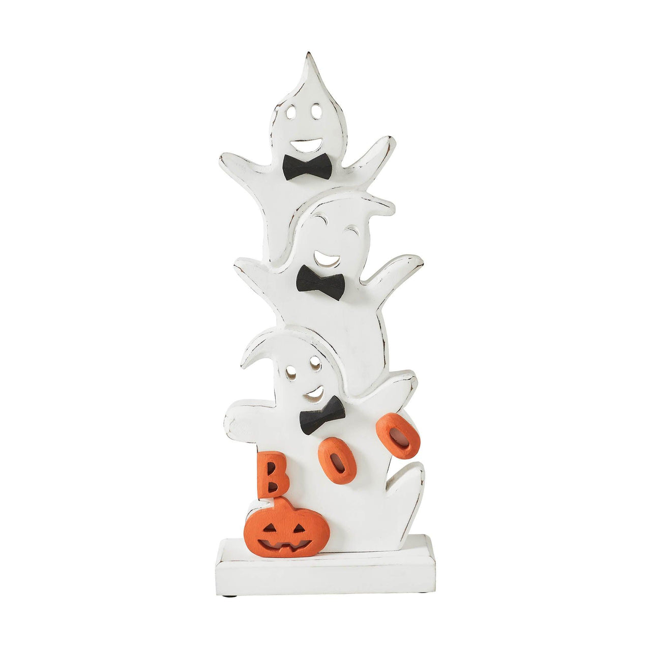 Ghost Stack BOO Wooden Figurine 16x6.5x2 - The Fox Decor