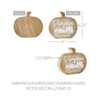 Farm Fresh Pumpkin Patch Pumpkin Shaped Wood Decor 6.25x6x1.25 - The Fox Decor