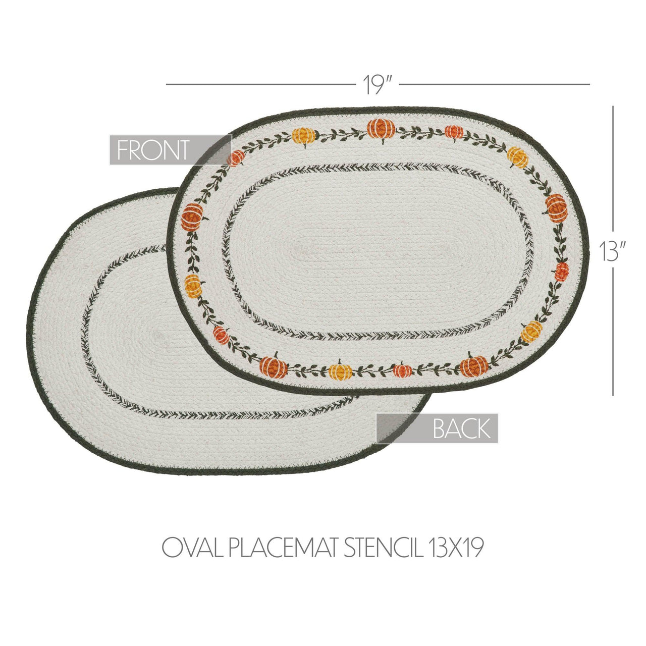 Pumpkin Bounty Oval Placemat Stencil 13x19 - The Fox Decor