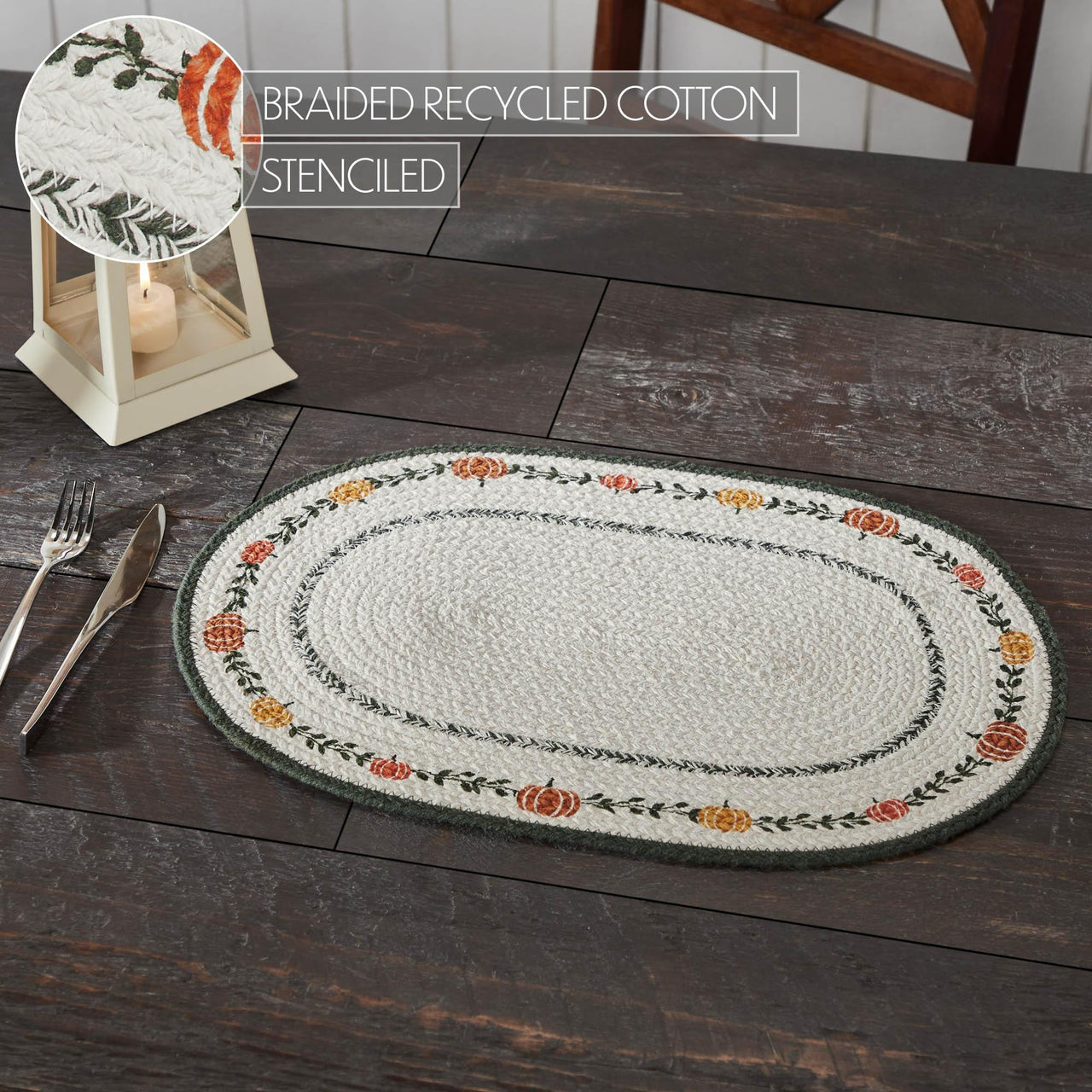 Pumpkin Bounty Oval Placemat Stencil 13x19 - The Fox Decor